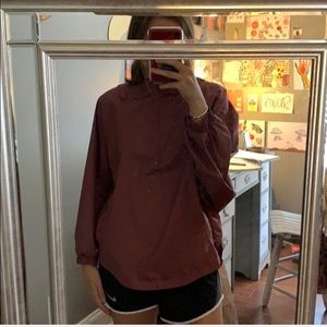 maroon north face poncho